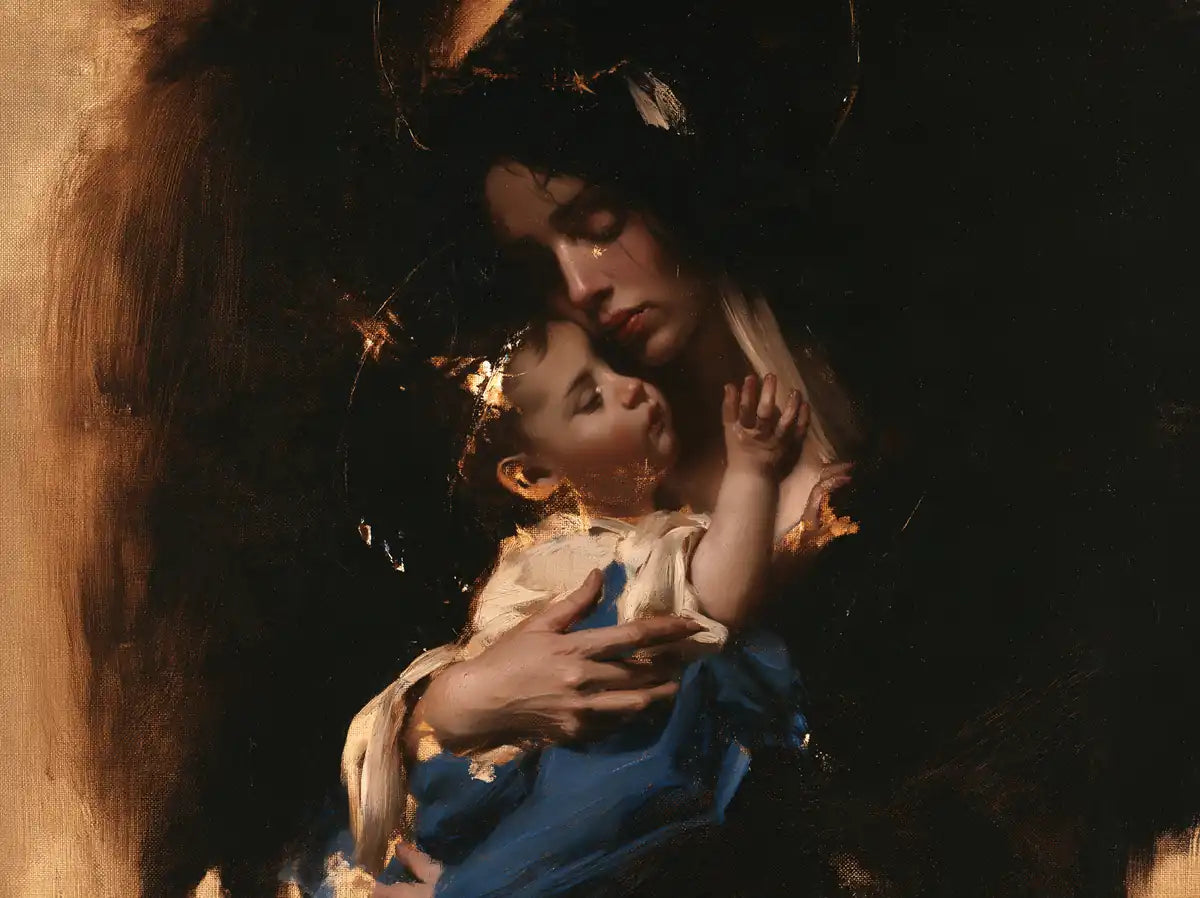 Virgin Mary and Child Jesus - Heavenly Peace - Christian artwork collection