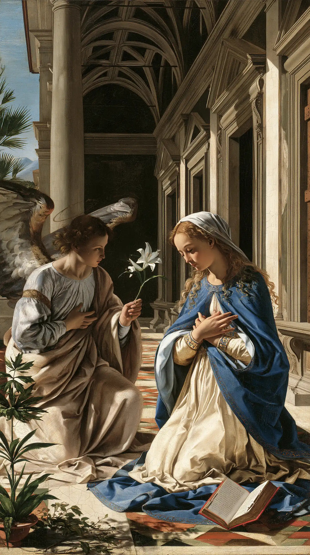 the Annunciation in Florentine Renaissance style in Florentine Renaissance style, portrait Christian artwork no. 1