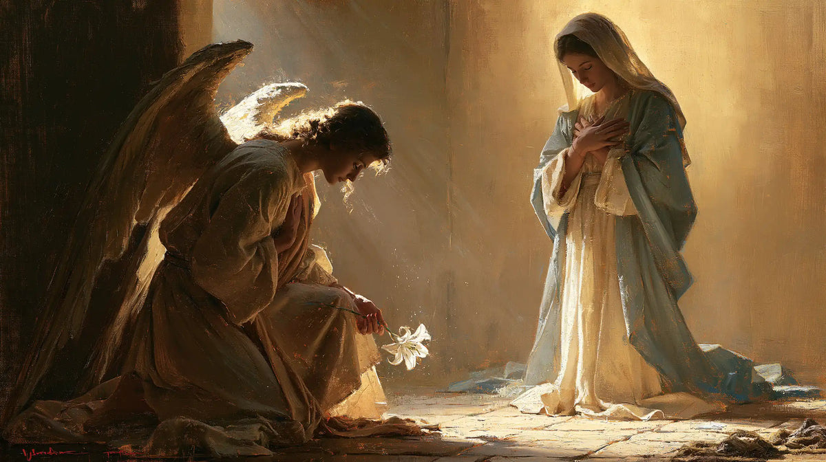 The Annunciation — The Offering beside the Pale Flagstones