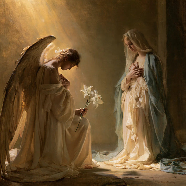 The Annunciation - Mary Kneeling before Gabriel · Square n° 1