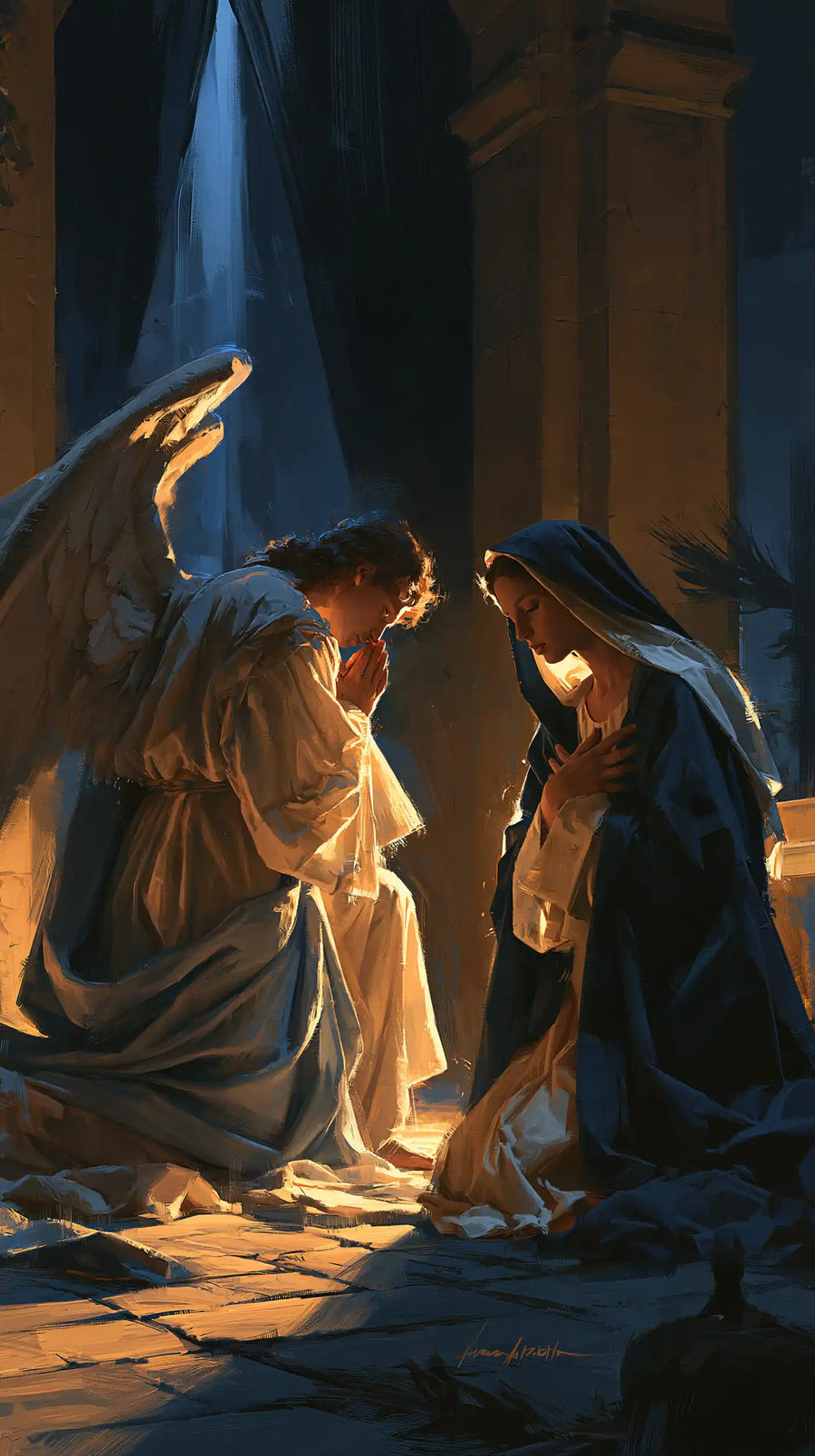 The Annunciation - Midnight Blue Chiaroscuro · Portrait n° 7