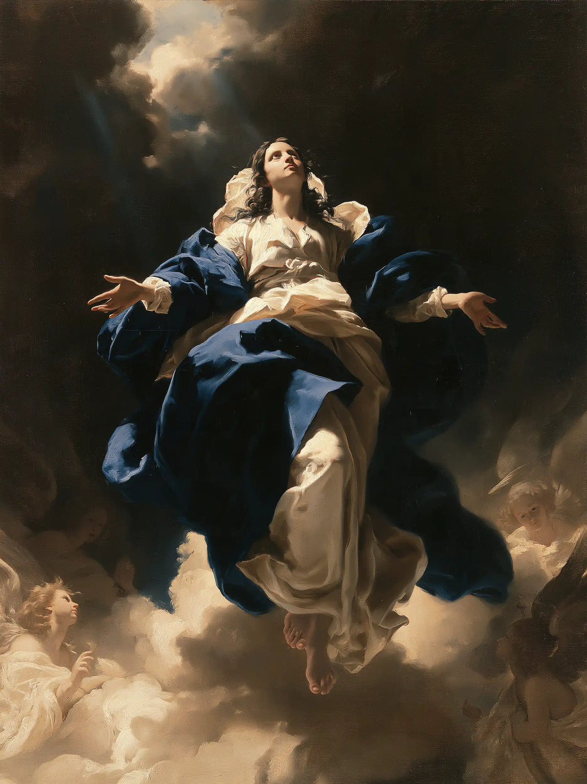 The Assumption of Mary - Caravaggio Tenebrism · Portrait n° 16