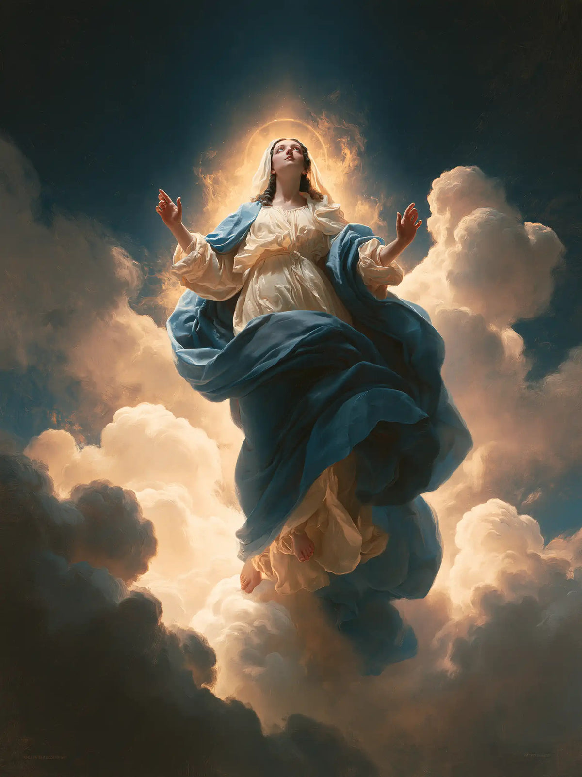 The Assumption of Mary — The Amber Halo in the Blue Night
