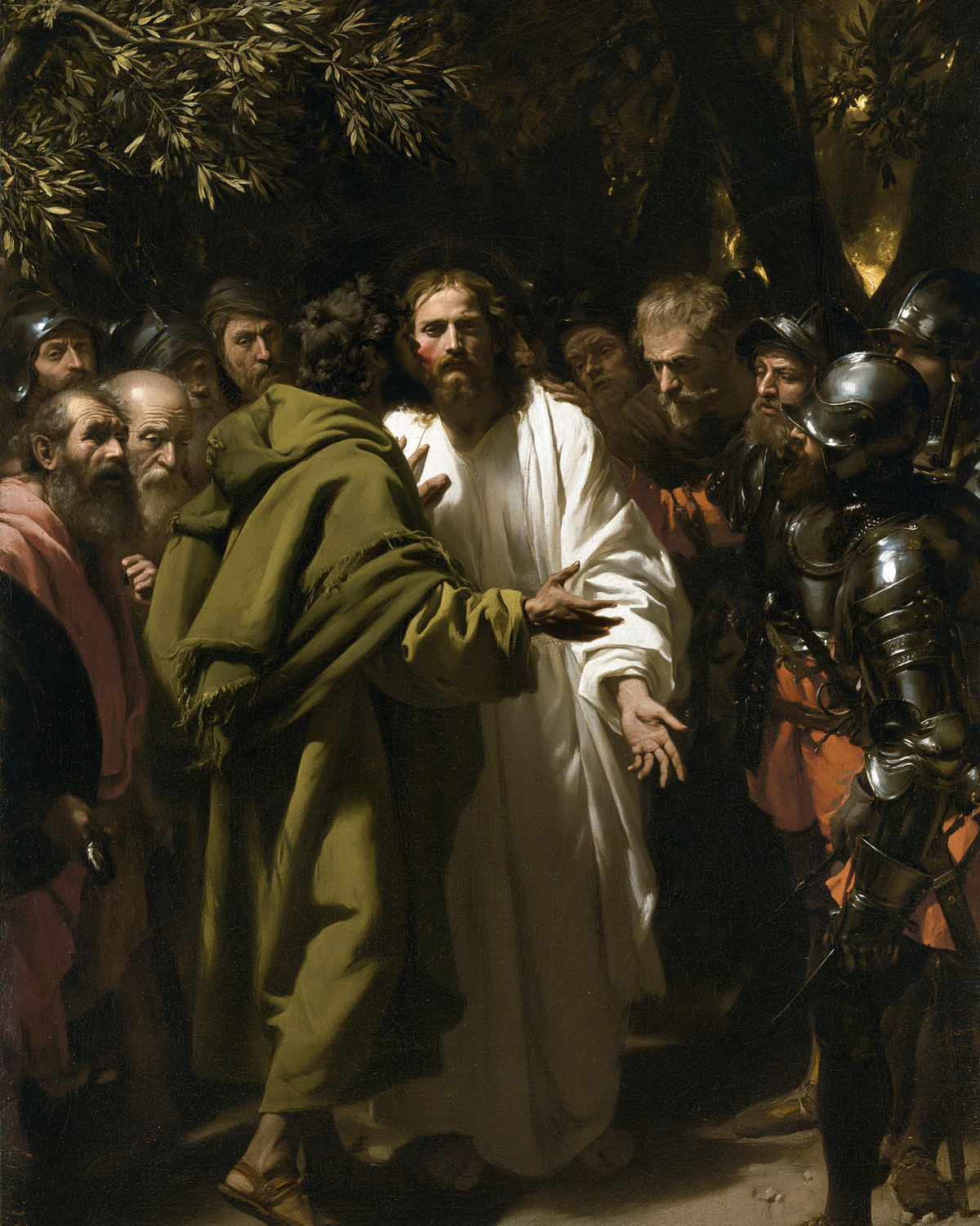The Betrayal of Judas — White Beneath the Olive Canopy