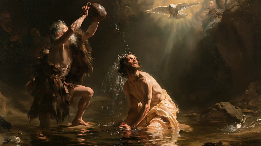 The Baptism of Jesus – Theatrical Baroque · Kneeling in the Jordan · Landscape no. 2