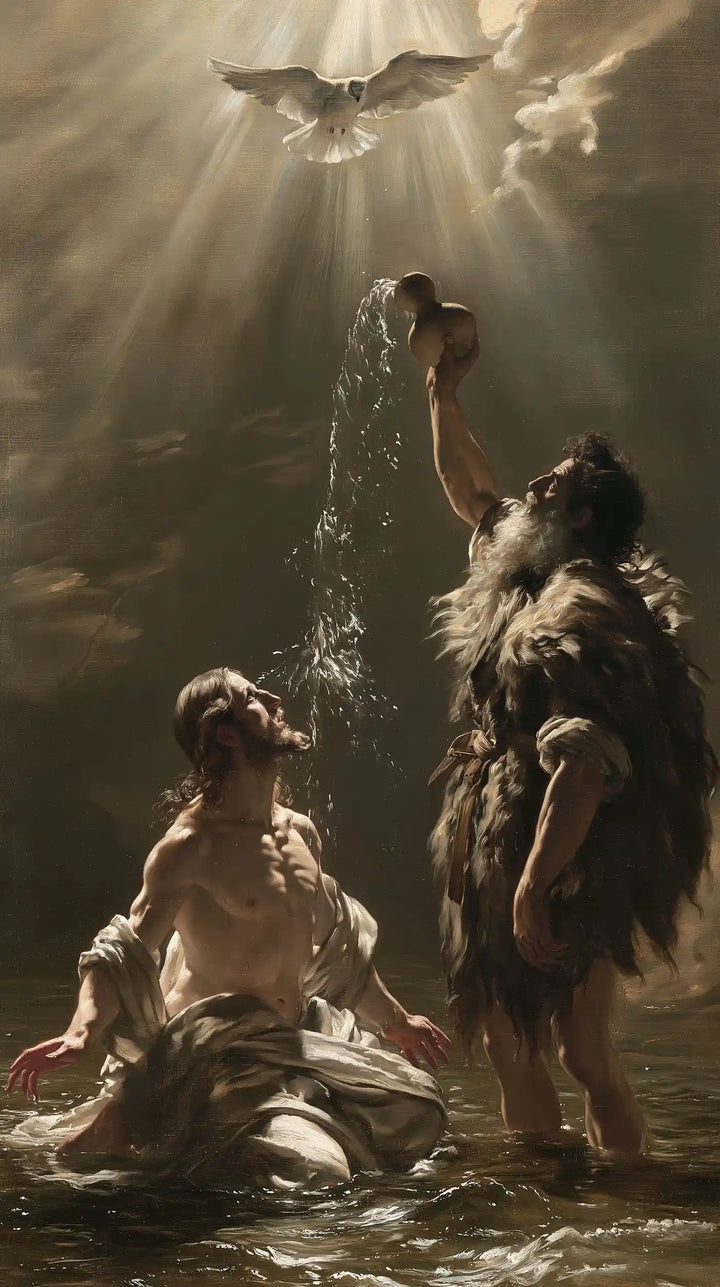 The Baptism of Jesus – Theatrical Baroque · Kneeling in the Jordan · Portrait no. 5