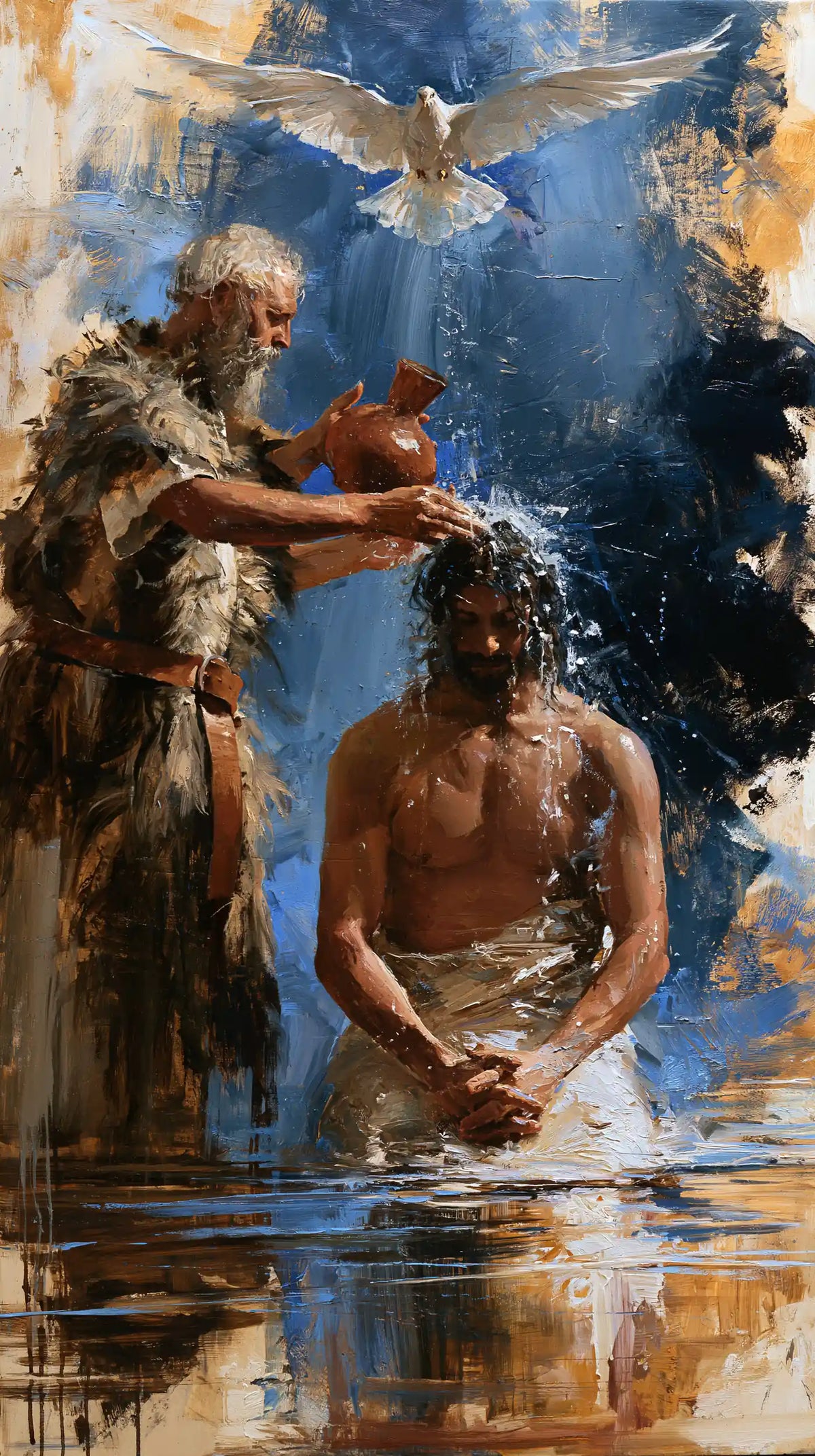 The Baptism of Jesus – Expressionist · Kneeling in the Jordan · Portrait no. 4