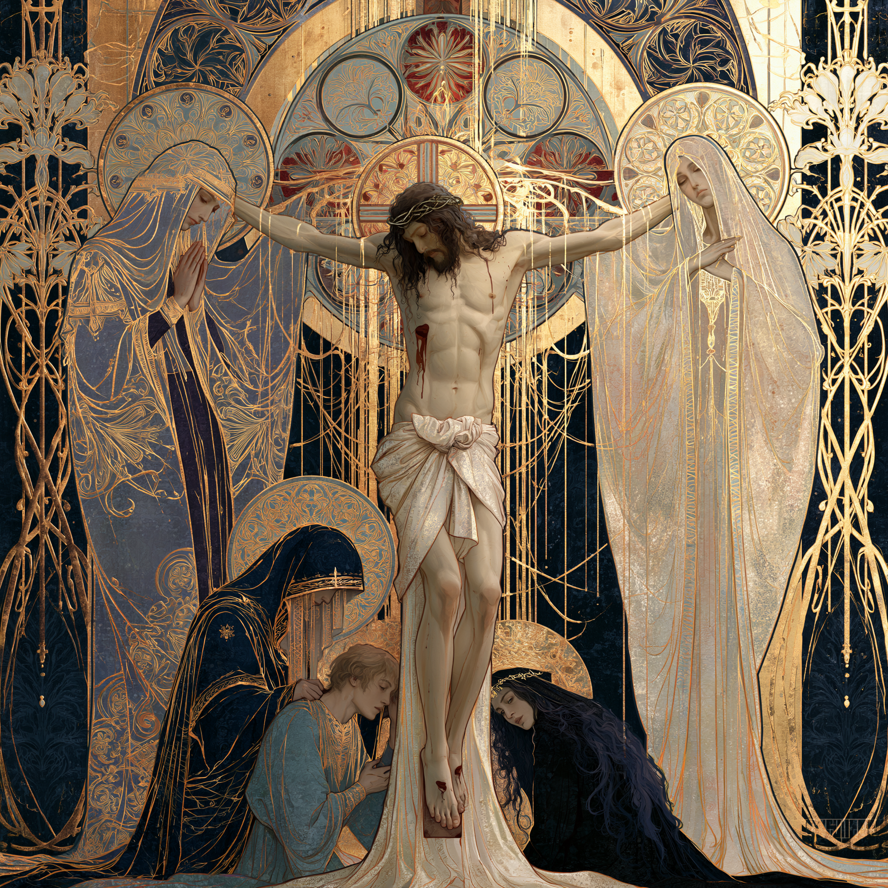The Crucifixion - Sacred Art Nouveau · Square n° 4