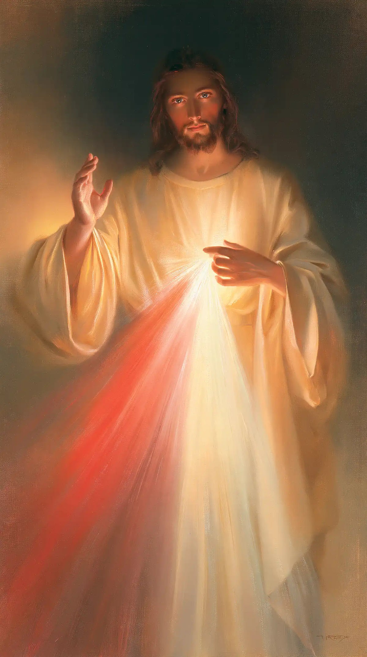 Jesus expressing compassion and divine mercy in Compassion and Mercy style, portrait Christian artwork no. 6
