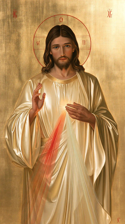 Divine Mercy Jesus in a contemporary Byzantine icon in Contemporary Byzantine style, portrait Christian artwork no. 2