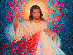 Divine Mercy Jesus – Pointillist & Neo-Impressionist · Landscape no. 1