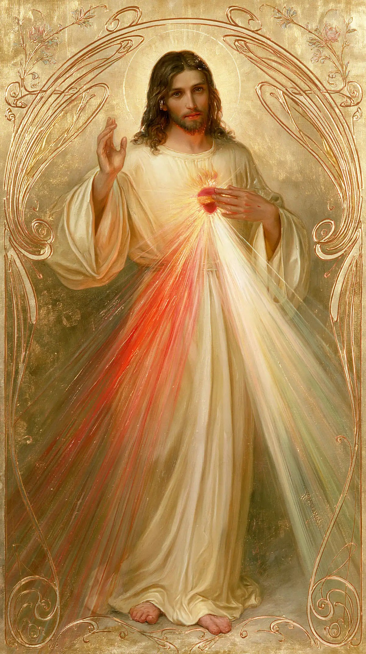 Divine Mercy Jesus - Sacred Art Nouveau · Portrait n° 3