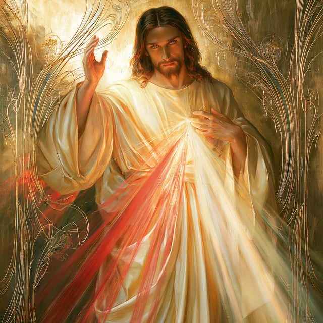 Divine Mercy Jesus — Light Caught in the Interlace