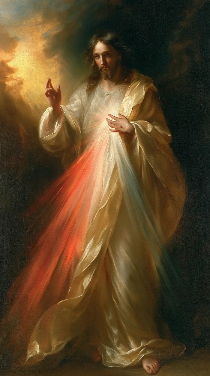 Divine Mercy Jesus — The Step Beneath the Golden Breach