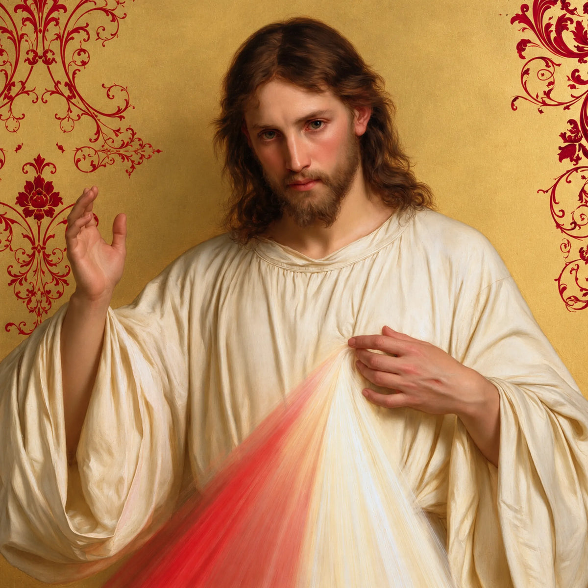 Divine Mercy Jesus – Mercy Before the Damask