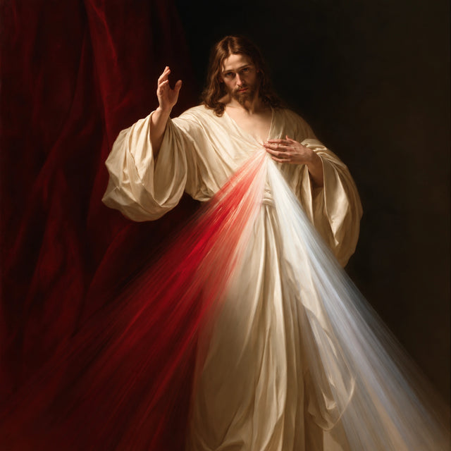 Divine Mercy Jesus – Rays Before the Crimson Veil