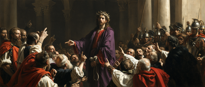 Ecce Homo — The Open Hand Above the Red Capes