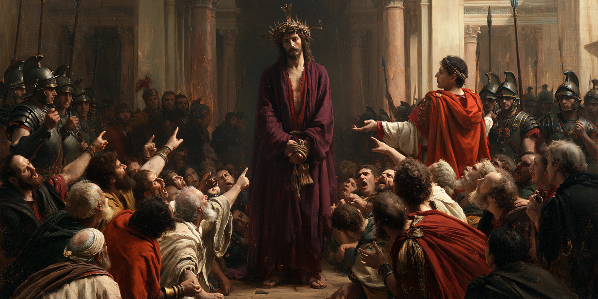 Ecce Homo — The Bonds Beneath Tall Rose-Coloured Stone