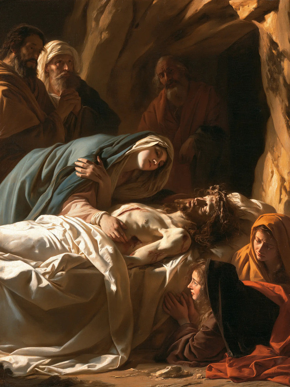 Entombment of Jesus Christ in Intimate Mourning style, portrait Christian artwork no. 11