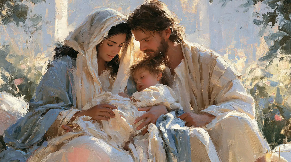 The Holy Family — Slumber Beneath the Light of Leaves