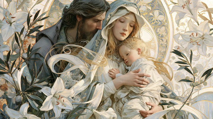 The Holy Family — Slumber in Ivory Ribbons