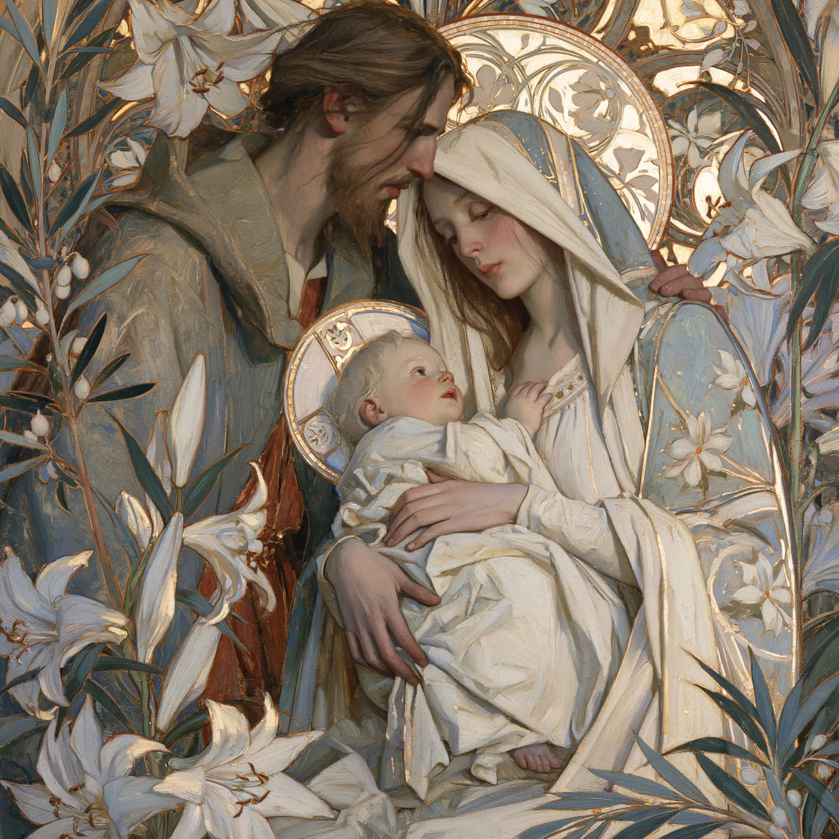The Holy Family - Sacred Art Nouveau · Square n° 2