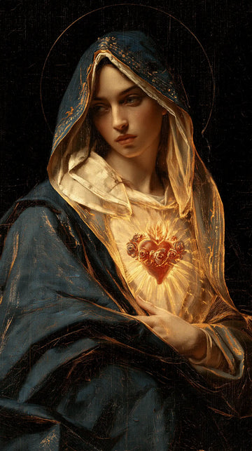 Immaculate Heart of Mary - Black and Gold · Portrait n° 7