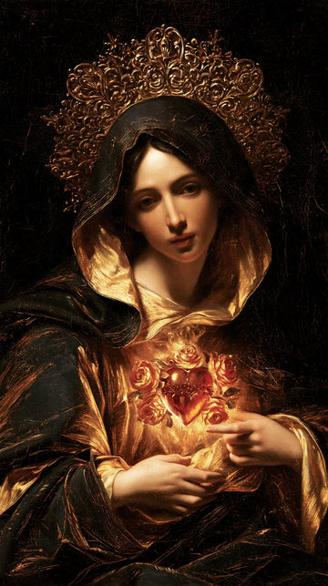 Immaculate Heart of Mary - Black and Gold · Portrait n° 9
