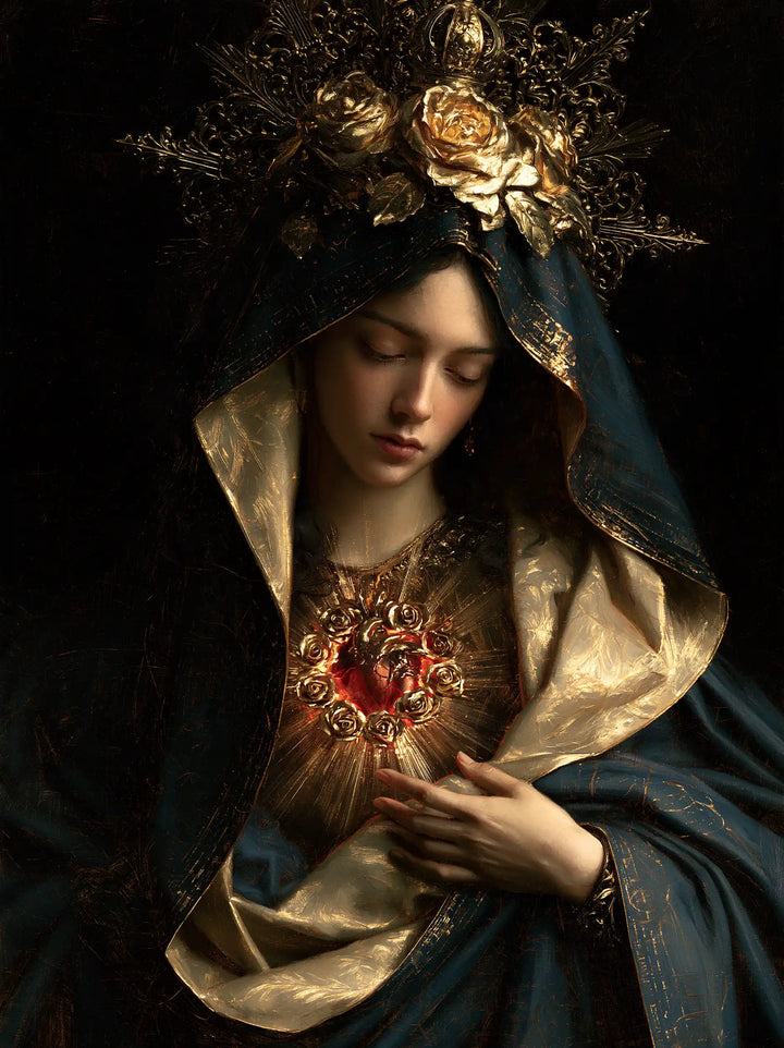 Immaculate Heart of Mary - Black and Gold · Portrait n° 17