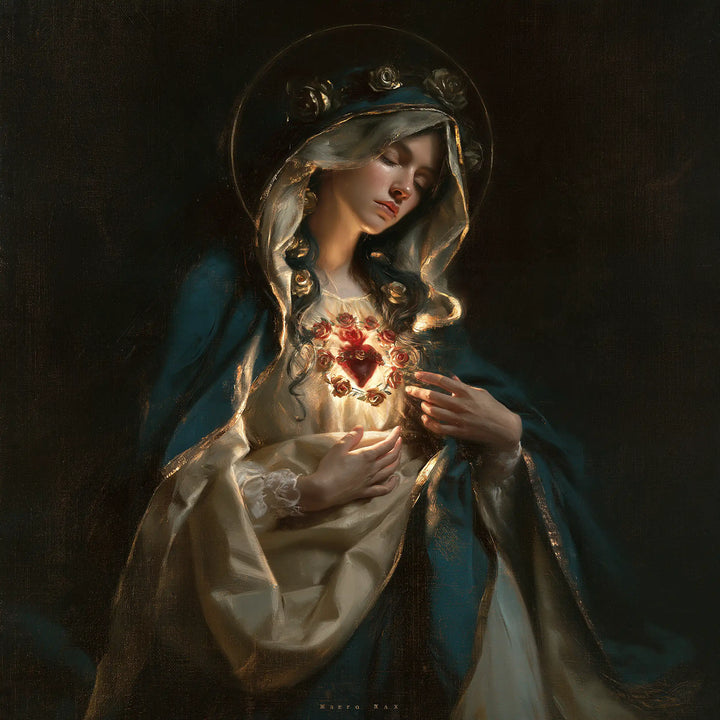 Immaculate Heart of Mary - Black and Gold · Square n° 1
