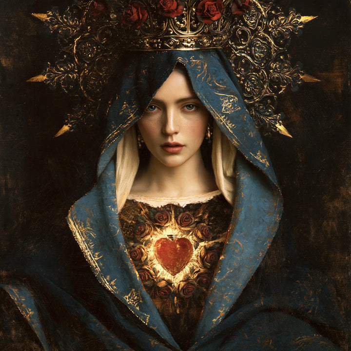Immaculate Heart of Mary - Black and Gold · Square n° 2