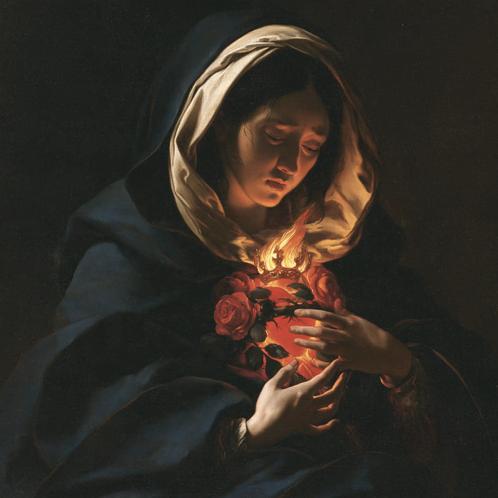 Immaculate Heart of Mary - Caravaggio Tenebrism · Square n° 3