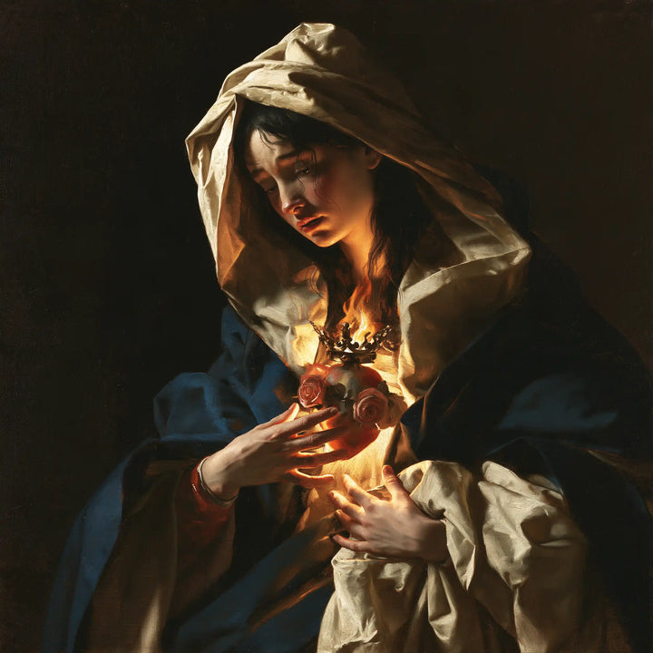 Immaculate Heart of Mary - Caravaggio Tenebrism · Square n° 12