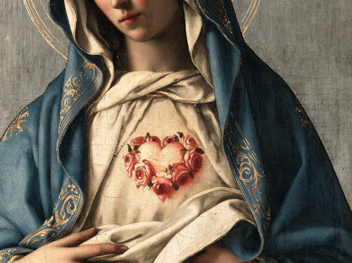 the Immaculate Heart of Mary in Florentine Renaissance style in Florentine Renaissance style, landscape Christian artwork no. 7