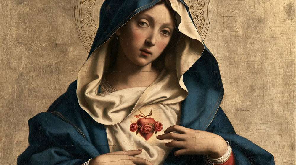 the Immaculate Heart of Mary in Florentine Renaissance style in Florentine Renaissance style, landscape Christian artwork no. 15