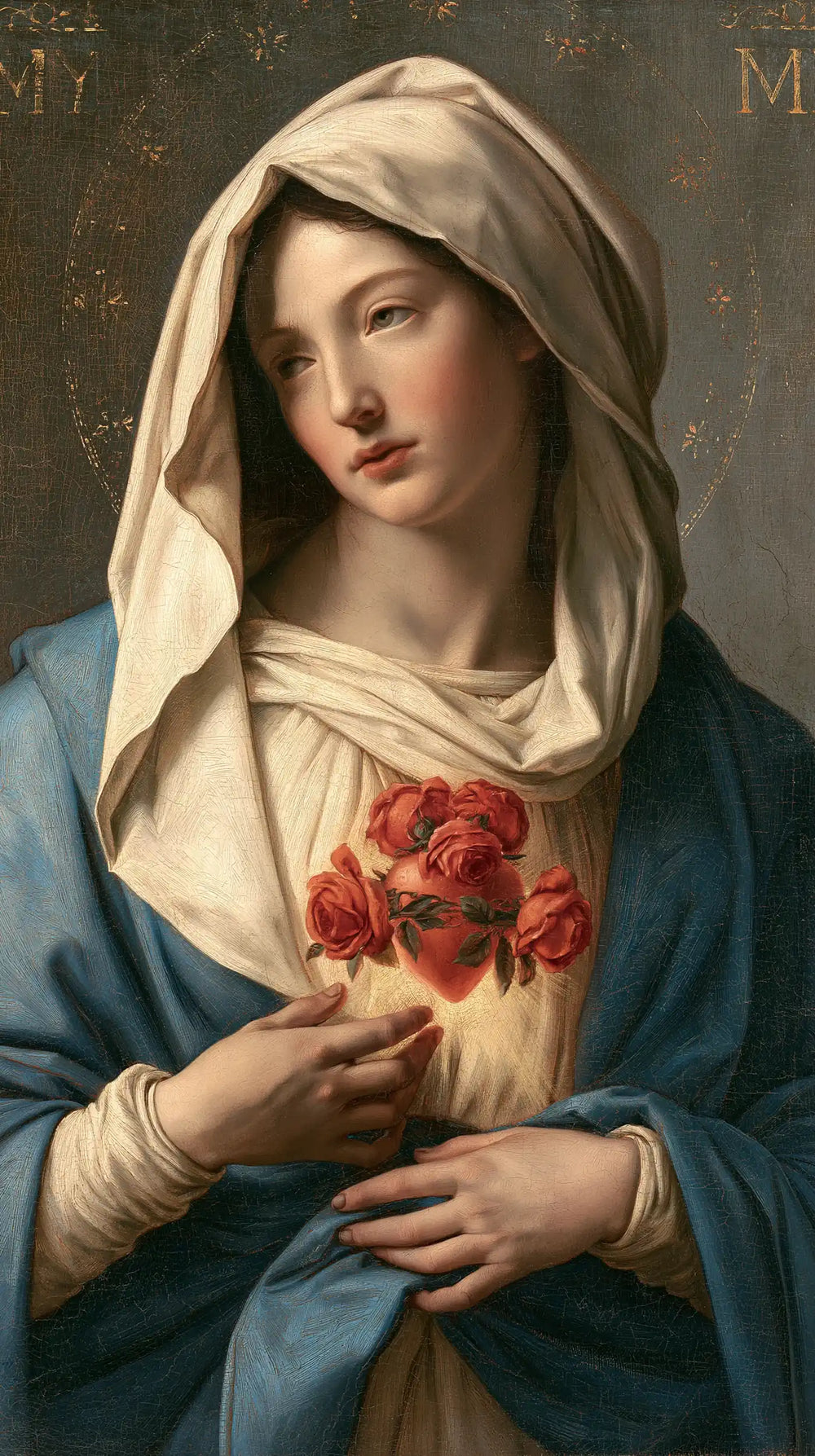 the Immaculate Heart of Mary in Florentine Renaissance style in Florentine Renaissance style, portrait Christian artwork no. 8