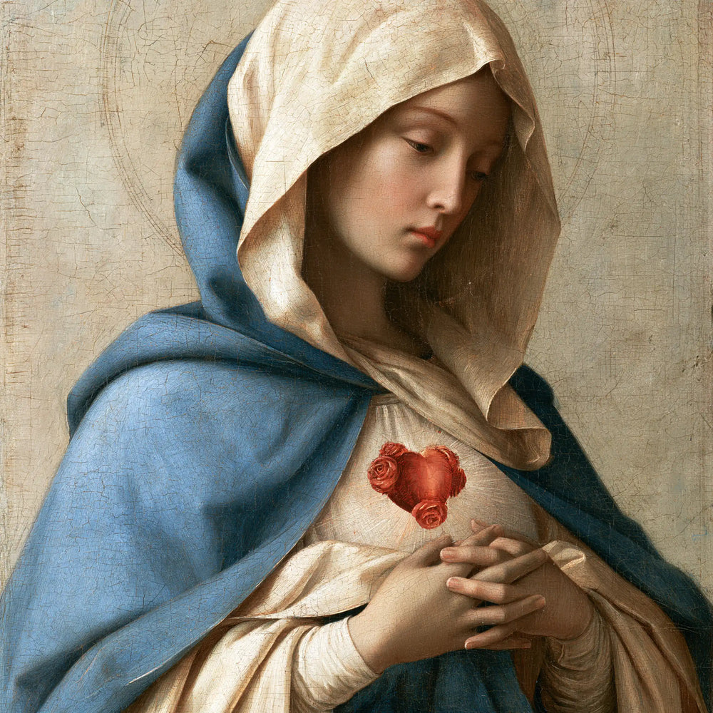 the Immaculate Heart of Mary in Florentine Renaissance style in Florentine Renaissance style, square Christian artwork no. 6