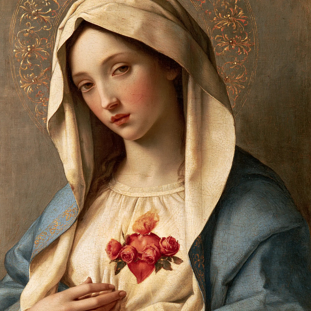 the Immaculate Heart of Mary in Florentine Renaissance style in Florentine Renaissance style, square Christian artwork no. 7