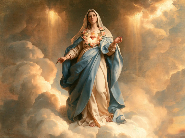 Immaculate Heart of Mary - Mary upon the Clouds with the Immaculate Heart · Landscape n° 6