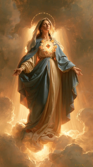 Immaculate Heart of Mary - Mary upon the Clouds with the Immaculate Heart · Portrait n° 12