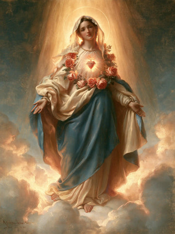 Immaculate Heart of Mary - Mary upon the Clouds with the Immaculate Heart · Portrait n° 15
