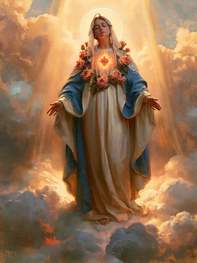 Immaculate Heart of Mary - Mary upon the Clouds with the Immaculate Heart · Portrait n° 18