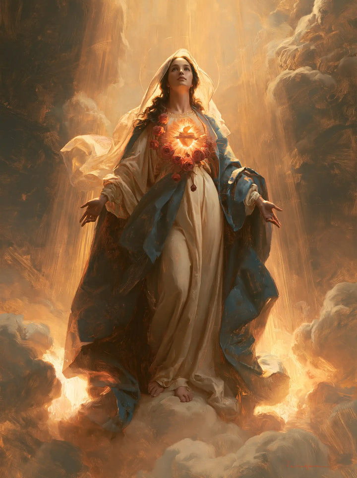 Immaculate Heart of Mary - Mary upon the Clouds with the Immaculate Heart · Portrait n° 21