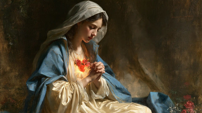 The Immaculate Heart of Mary — The Contemplative Profile in Brown Shadow