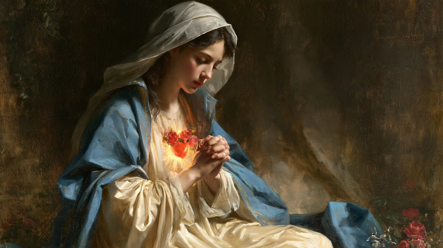 Immaculate Heart of Mary - Mary in Prayer with the Immaculate Heart · Landscape n° 12