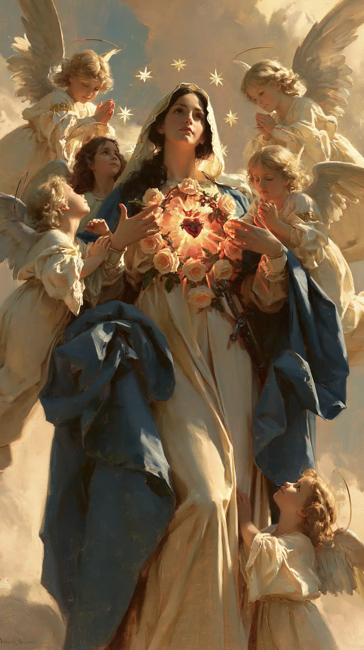 The Immaculate Heart of Mary — Stars Among Unfurled Wings