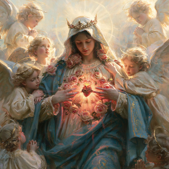Immaculate Heart of Mary - Mary Surrounded by Angels · Square n° 2