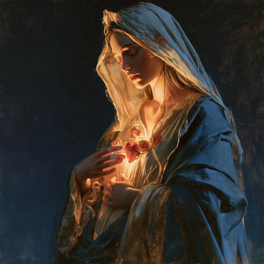 Immaculate Heart of Mary - Midnight Blue Chiaroscuro · Square n° 9