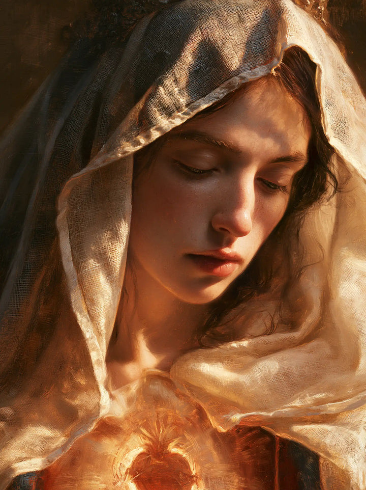 The Immaculate Heart of Mary — The Heart Beneath the Luminous Collar Folds
