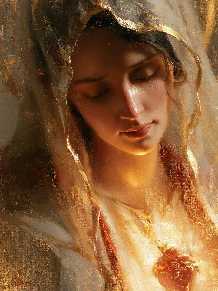 The Immaculate Heart of Mary — Dark Curls and the Bright Ember